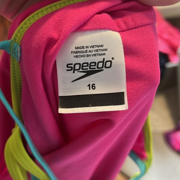 Kids two, one piece full coverage swimsuit - kids size 16 - Picture 4 of 5